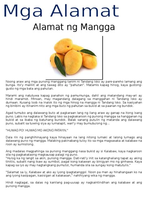 ang alamat ng malunggay|Ang Alamat ng Mangga .